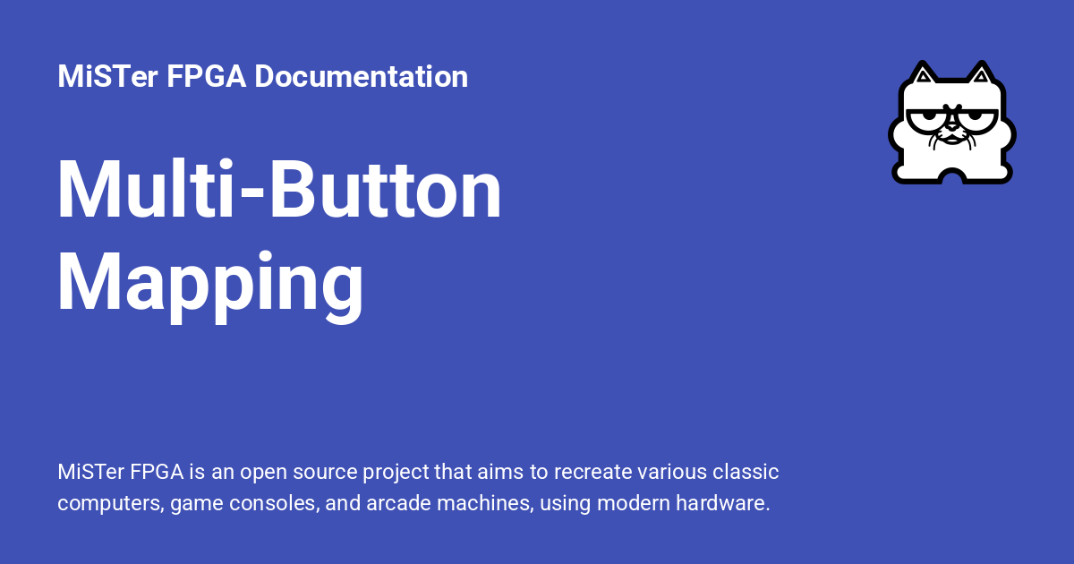 Multi-Button Mapping - MiSTer FPGA Documentation