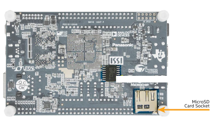 Location of DE10-Nano MicroSD slot on the bottom